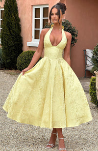 Alisa Midi Dress – Lemon
