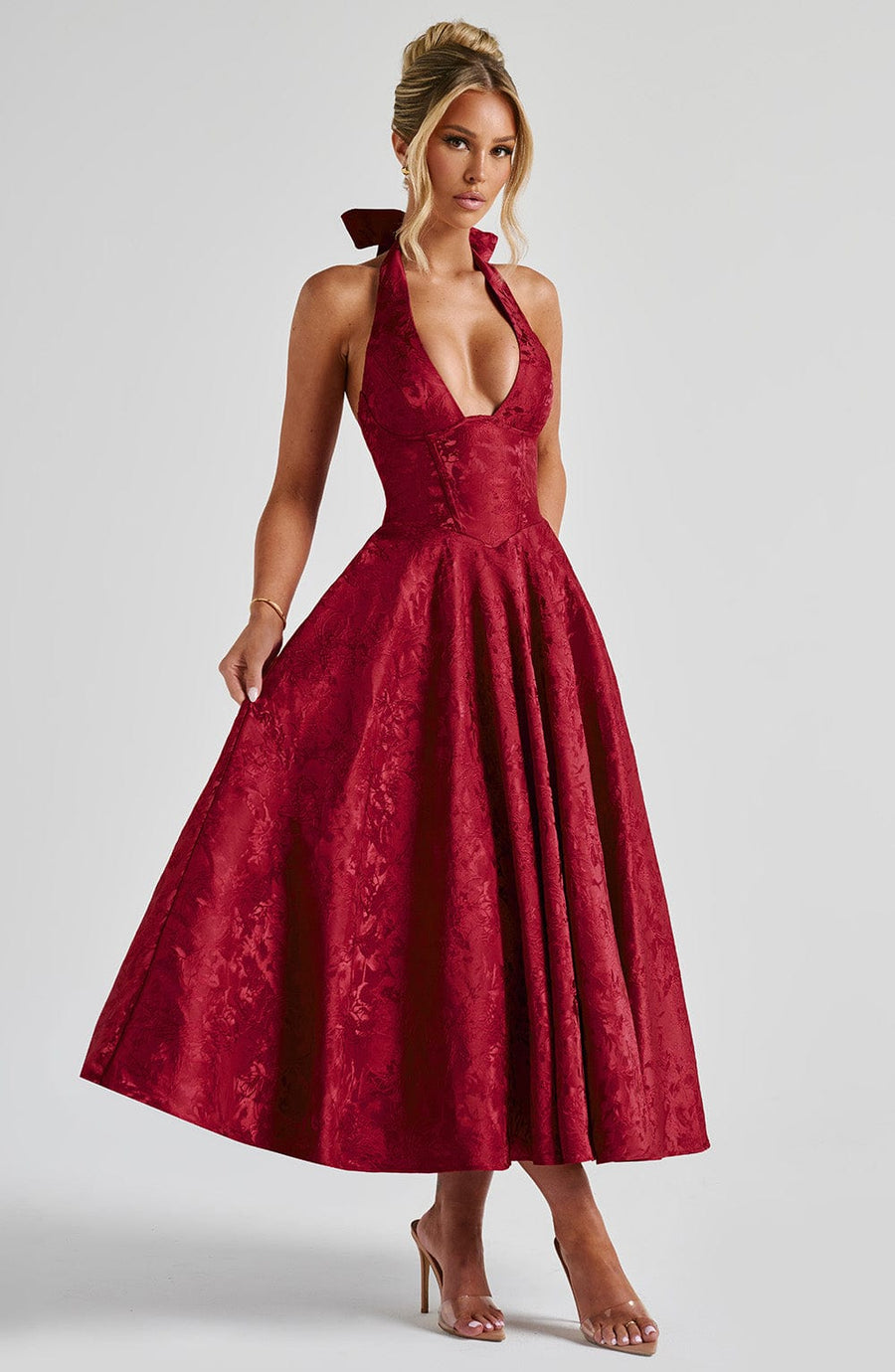 Alisa Midi Dress – Red