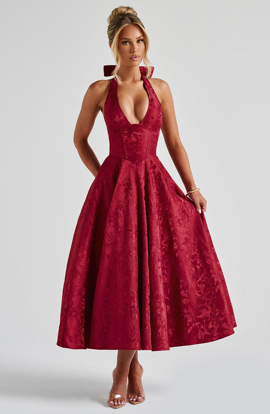 Alisa Midi Dress – Red