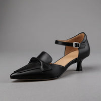 Elaine Kitten Heel Pump in Charcoal