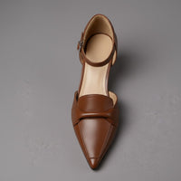 Elaine Kitten Heel Pump in Sienna Brown