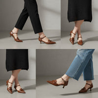 Elaine Kitten Heel Pump in Sienna Brown