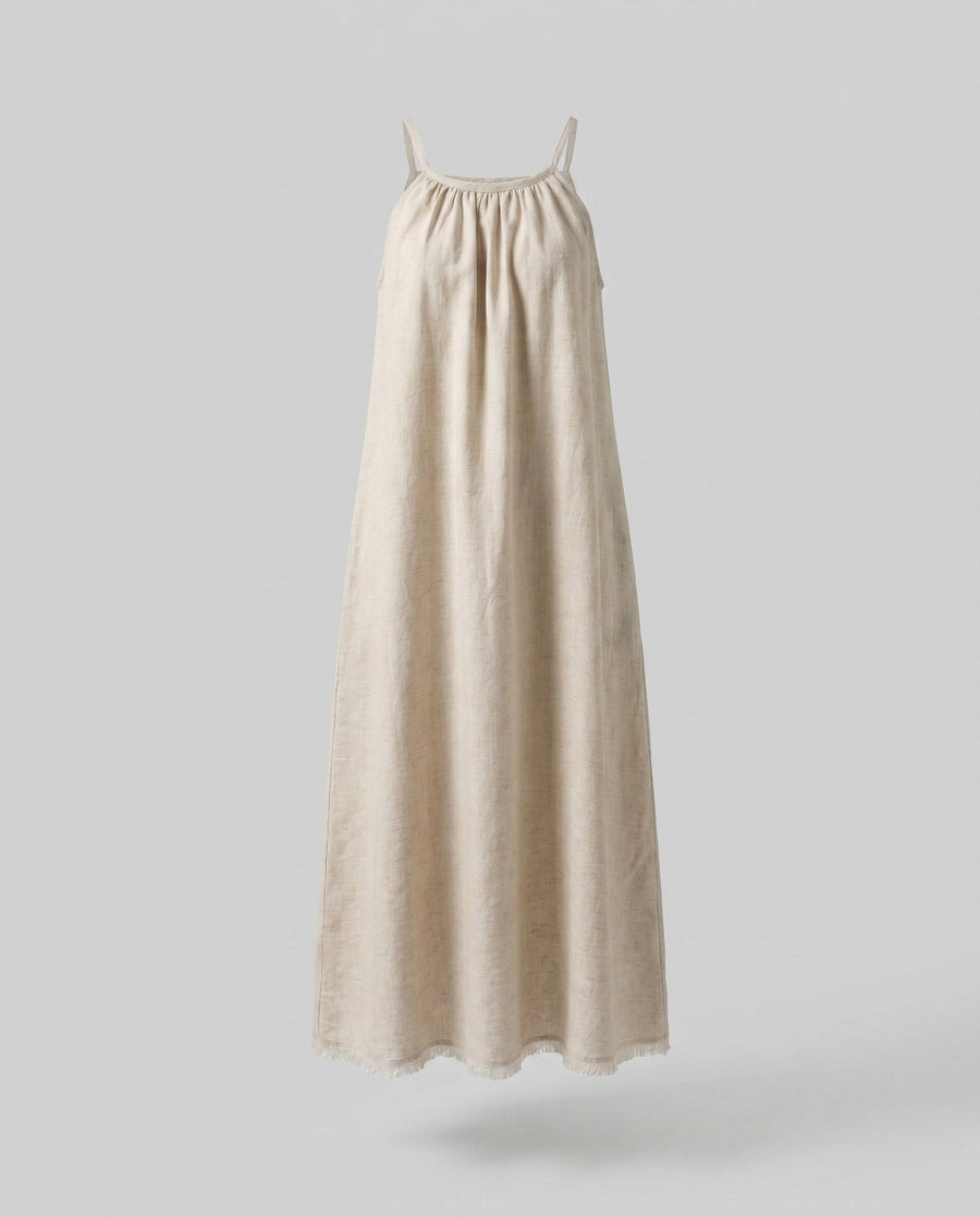 Elara Casual Maxi Dress in Linen