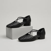 Elara Cross Strap Pump in Charcoal