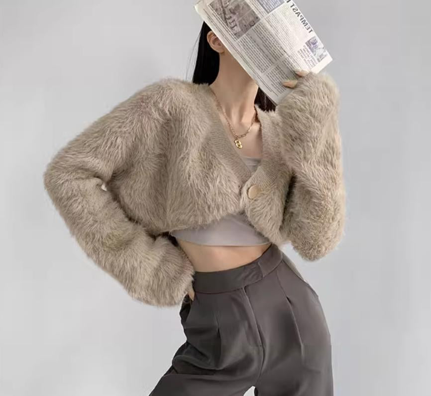 Elara Knit Cardigan in Khaki