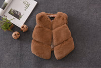 Elara Vest with Stand Collar in Light Brown