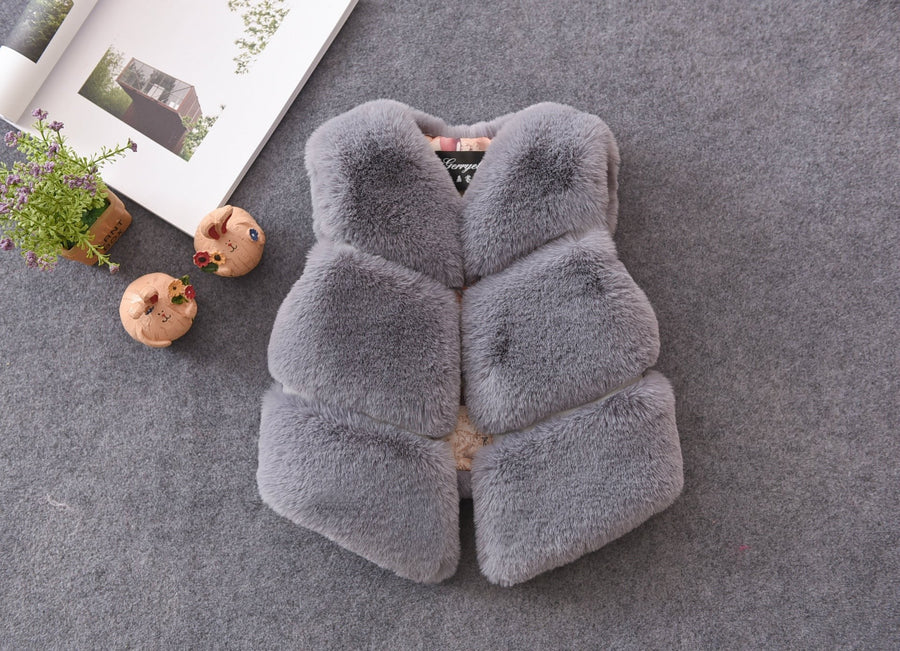 Elara Vest with Stand Collar in Rauchgrau