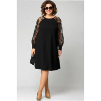 Elara™ Elegant Lace Dress in Black