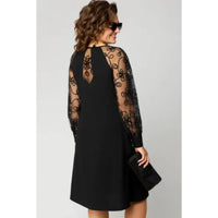 Elara™ Elegant Lace Dress in Black