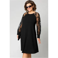 Elara™ Elegant Lace Dress in Black