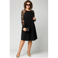 Elara™ Elegant Lace Dress in Black