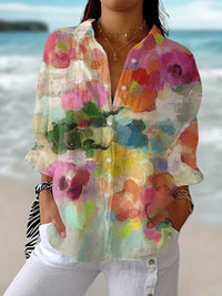 Elara™ Watercolour Dreams Blouse in Multicolour