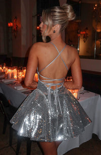 Rose Mini Dress - Silver