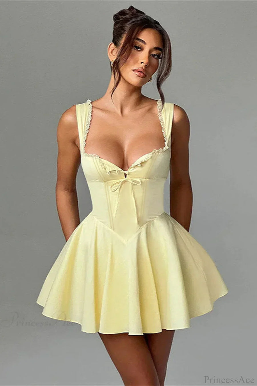 Margot A-Line Mini Dress in Sunny Yellow