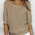 Mia | Women's Elegant Relaxed Crew Neck Knit Sweater