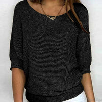 Mia | Women's Elegant Relaxed Crew Neck Knit Sweater