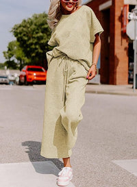 Elena Casual Jumpsuit with Elastic Waist in Apricot