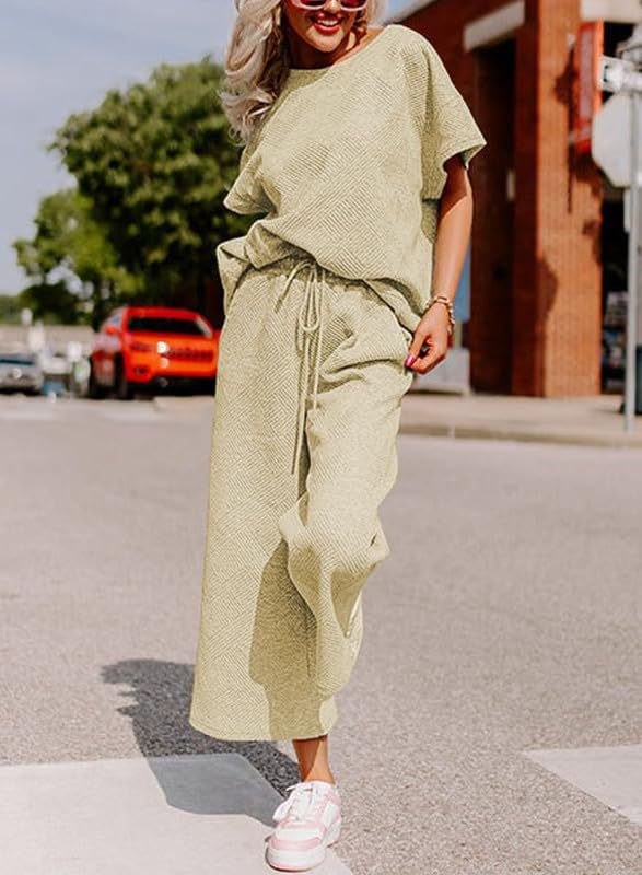 Elena Casual Jumpsuit with Elastic Waist in Apricot