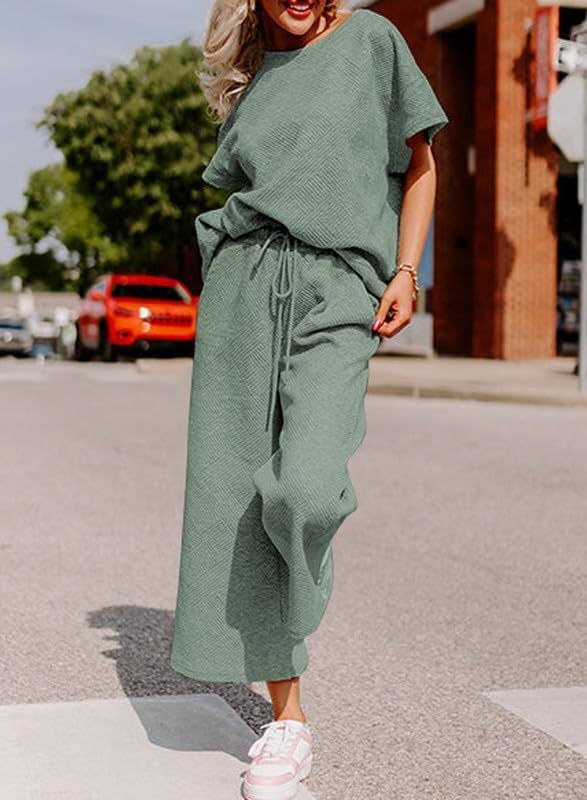Elena Casual Jumpsuit with Elastic Waist in Light Green