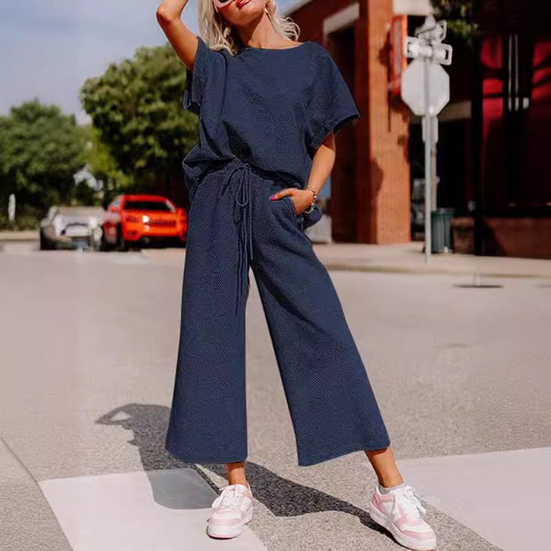 Elena Casual Jumpsuit with Elastic Waist in Yellow