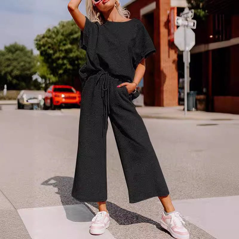 Elena Casual Jumpsuit with Elastic Waist in Yellow