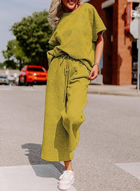 Elena Casual Jumpsuit with Elastic Waist in Yellow