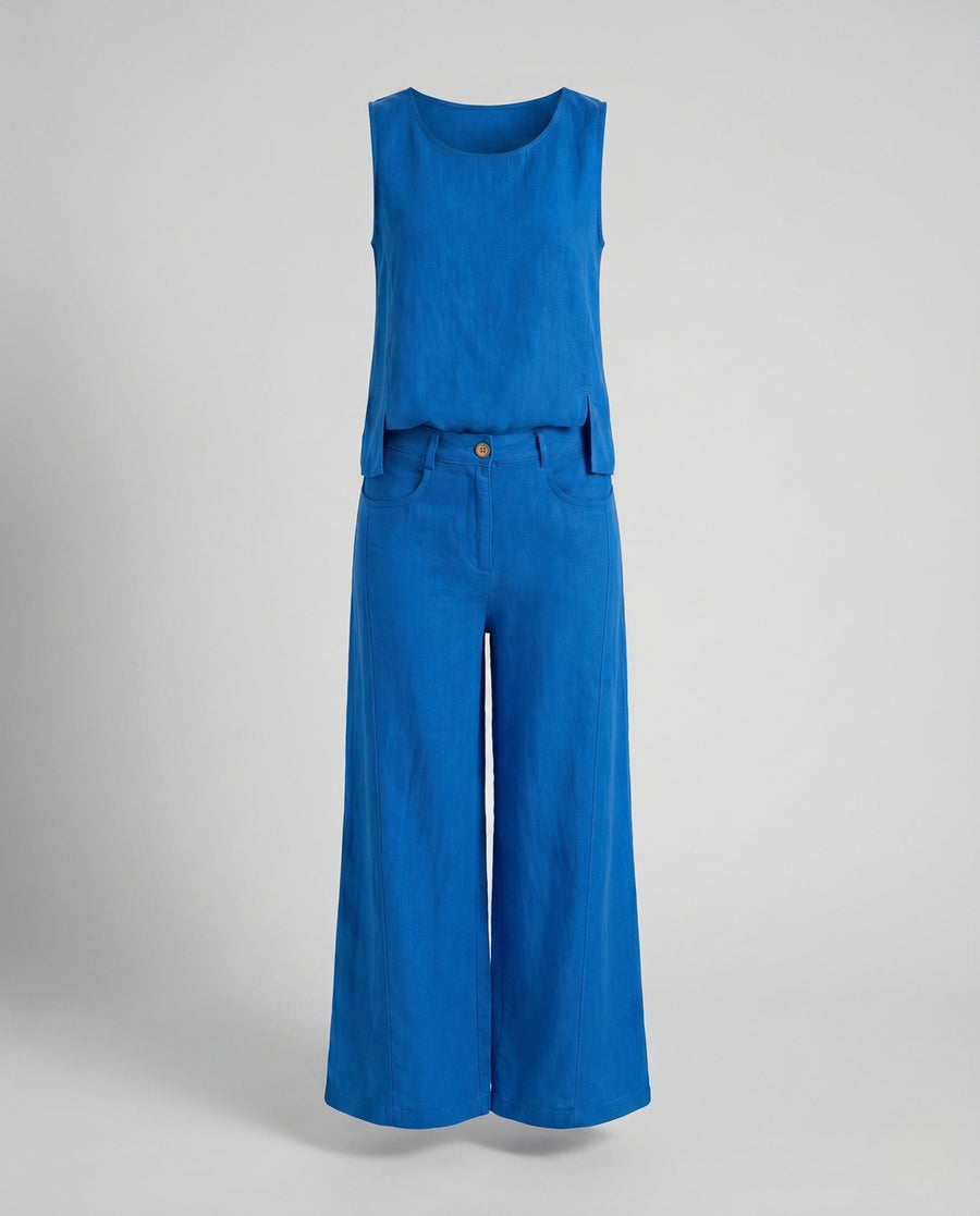 Elena Comfortable Linen Set in Blue