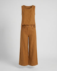 Elena Comfortable Linen Set in Brown