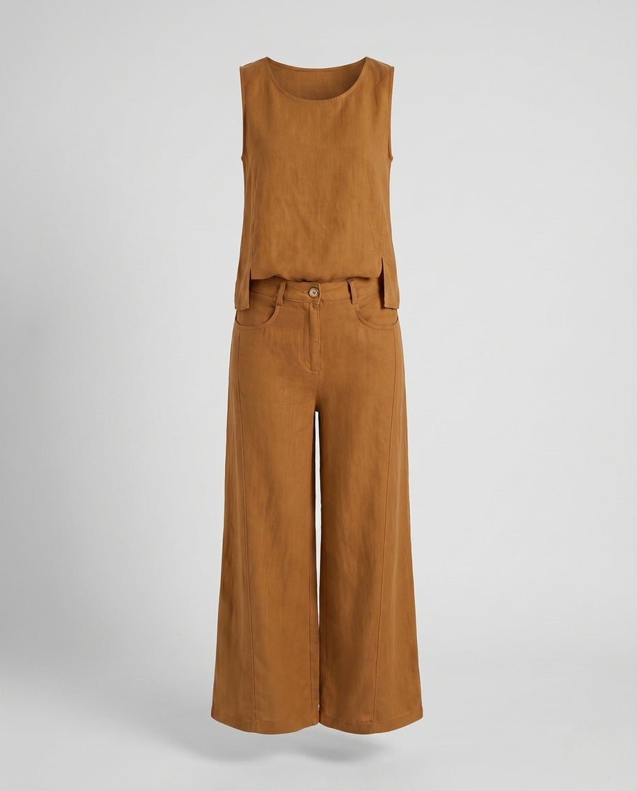 Elena Comfortable Linen Set in Brown