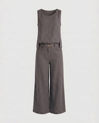 Elena Comfortable Linen Set in Grey