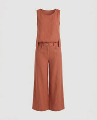 Elena Comfortable Linen Set in Orange
