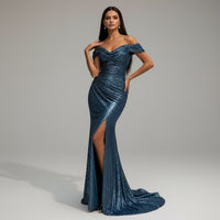 Elena Evening Dress in Pfauenblau