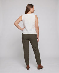 Elena Linen Top with Sleeveless