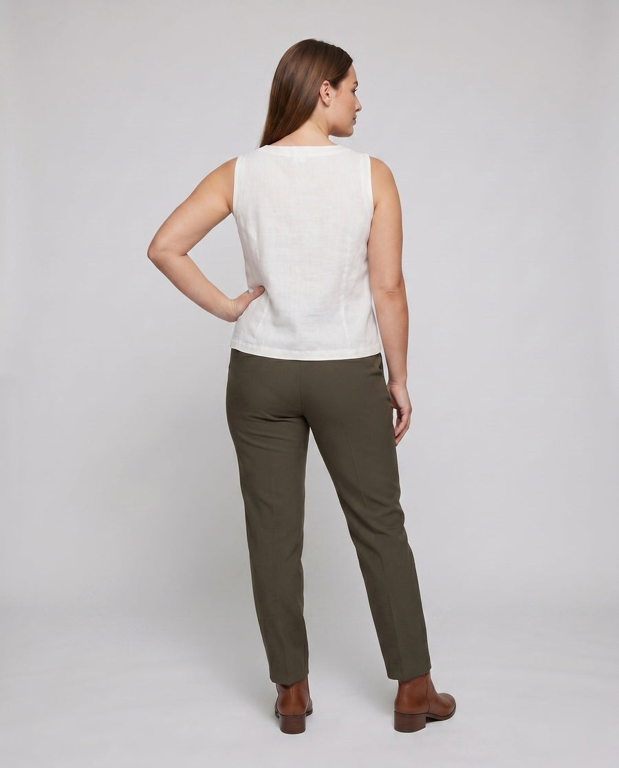 Elena Linen Top with Sleeveless