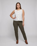 Elena Linen Top with Sleeveless