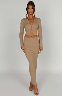 Lana Maxi Skirt in Beige