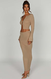 Lana Maxi Skirt in Beige