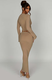 Lana Maxi Skirt in Beige