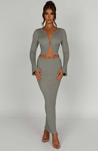 Lana Maxi Skirt in Khaki