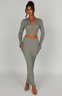 Lana Maxi Skirt in Khaki