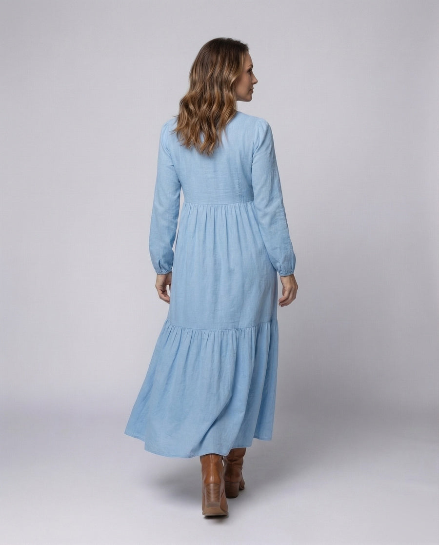 Eliana Linen Dress with Side Split