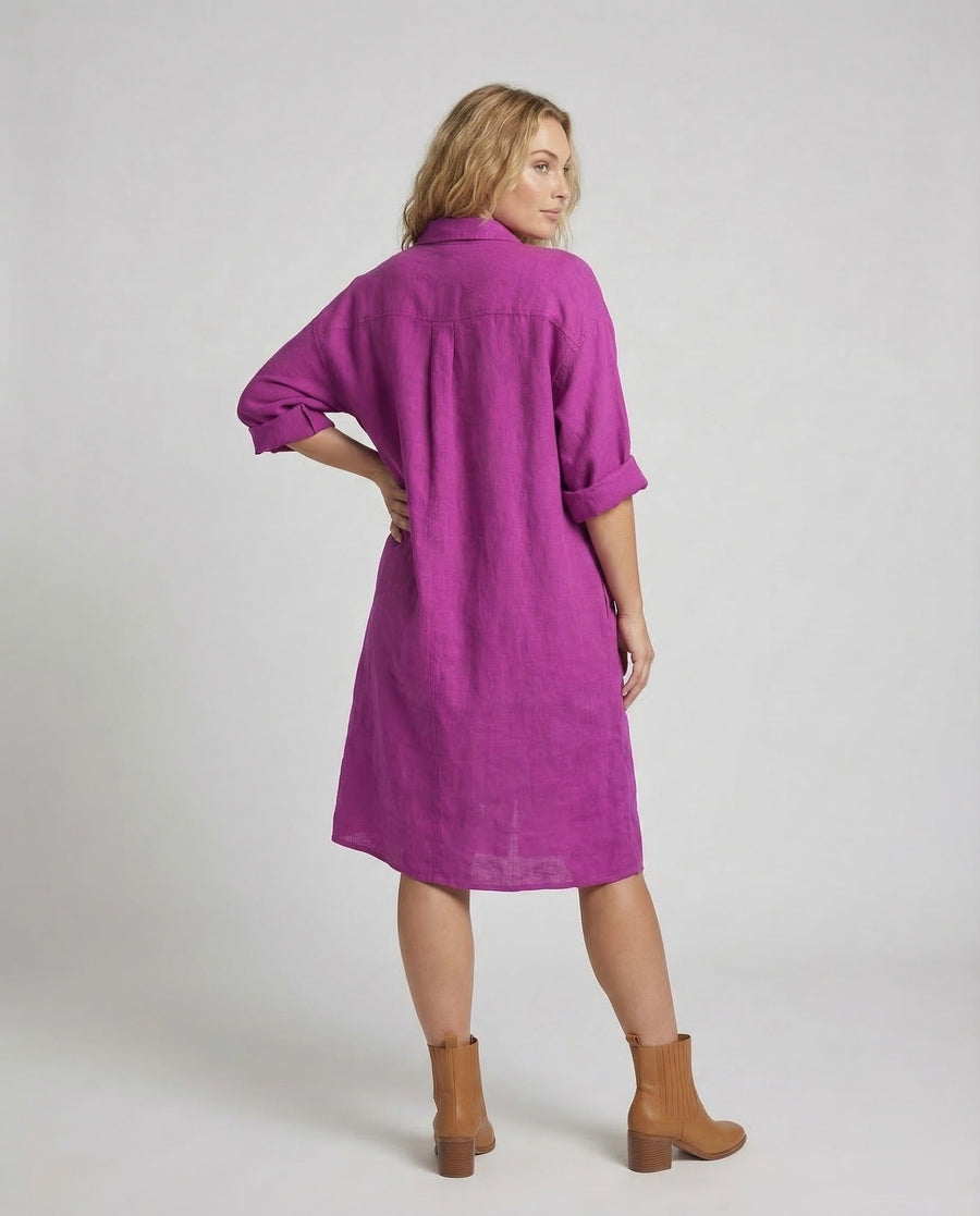 Eliana Linen Shirt Dress