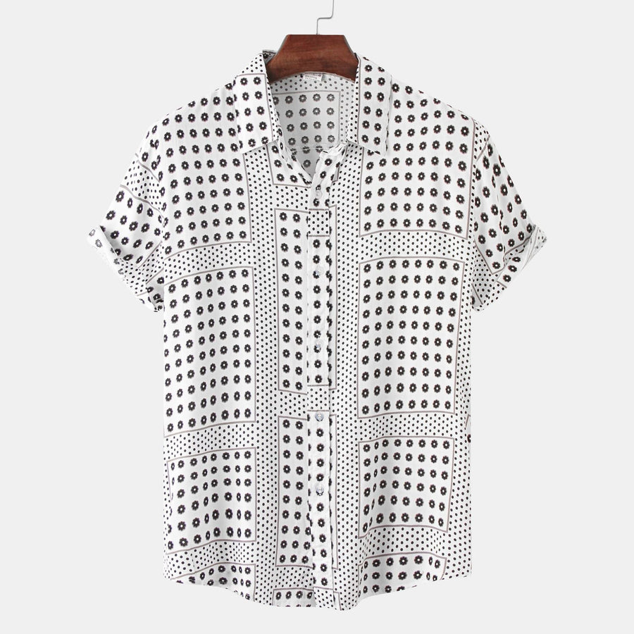 Eliana Relaxed Shirt with Short Sleeve in White
