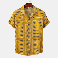 Eliana Relaxed Shirt with Short Sleeve in Yellow