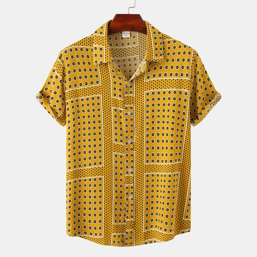 Eliana Relaxed Shirt with Short Sleeve in Yellow