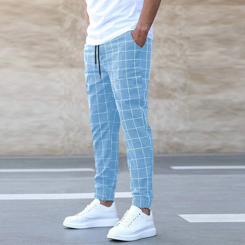 Elias Comfortable Trousers in Light Blue