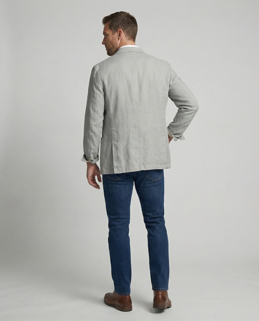 Elias Linen Blazer with Chest Pocket