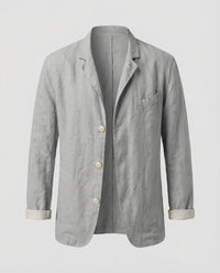 Elias Linen Blazer with Chest Pocket in Silver