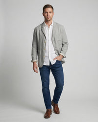 Elias Linen Blazer with Chest Pocket