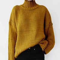 Elise Casual Knit Sweater in Yellow